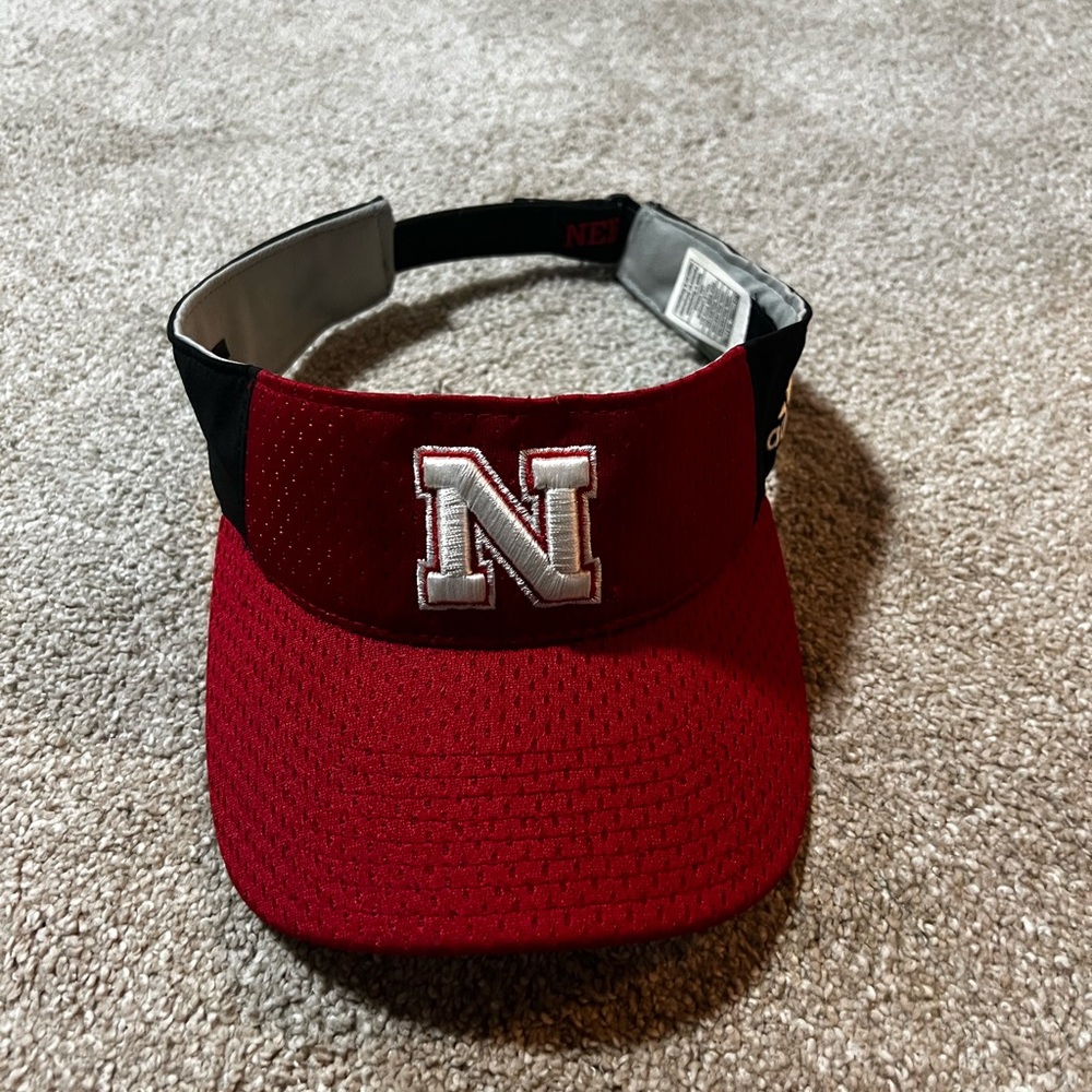 Adidas Nebraska Husker Red and Black Visor